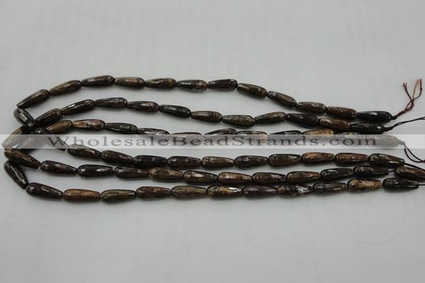 CTR05 15.5 inches 6*16mm faceted teardrop bronzite gemstone beads