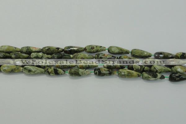 CTR101 15.5 inches 8*20mm faceted teardrop rhyolite gemstone beads