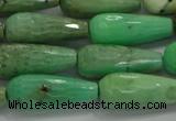 CTR113 15.5 inches 8*20mm faceted teardrop grass agate beads