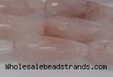 CTR132 15.5 inches 10*30mm faceted teardrop pink quartz beads