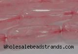 CTR133 15.5 inches 10*30mm faceted teardrop rose quartz beads