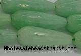 CTR146 15.5 inches 10*30mm faceted teardrop jade gemstone beads