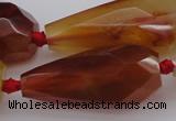 CTR211 15.5 inches 15*25mm - 16*40mm faceted teardrop red agate beads