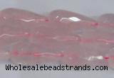 CTR301 15.5 inches 12*25mm faceted teardrop rose quartz beads