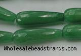 CTR36 15.5 inches 10*30mm faceted teardrop gree aventurine beads