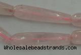 CTR40 15.5 inches 10*40mm faceted teardrop rose quartz beads