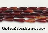 CTR421 15.5 inches 10*30mm teardrop agate beads wholesale