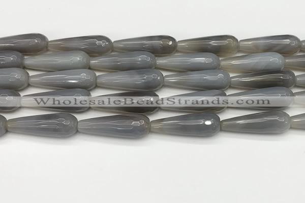 CTR450 15.5 inches 10*30mm faceted teardrop agate beads wholesale