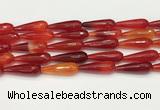 CTR457 15.5 inches 10*30mm faceted teardrop agate beads wholesale