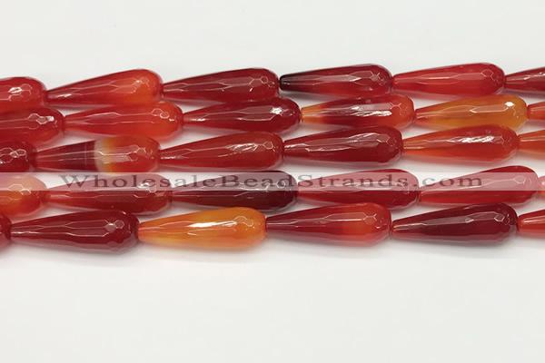 CTR457 15.5 inches 10*30mm faceted teardrop agate beads wholesale