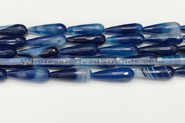 CTR458 15.5 inches 10*30mm faceted teardrop agate beads wholesale