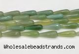 CTR460 15.5 inches 10*30mm faceted teardrop agate beads wholesale