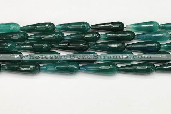 CTR462 15.5 inches 10*30mm faceted teardrop agate beads wholesale