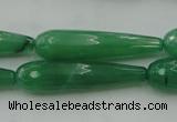 CTR50 15.5 inches 10*40mm faceted teardrop green aventurine beads