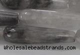 CTR56 15.5 inches 10*40mm faceted teardrop cloudy quartz beads