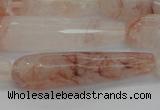 CTR57 15.5 inches 10*40mm faceted teardrop pink quartz beads