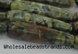 CTR59 15.5 inches 10*40mm faceted teardrop rhyolite gemstone beads