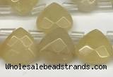 CTR604 Top drilled 10*10mm faceted briolette yellow aventurine beads