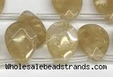 CTR662 Top drilled 10*14mm faceted briolette yellow watermelon beads