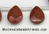 CTR668 Top drilled 10*14mm faceted briolette red jasper beads