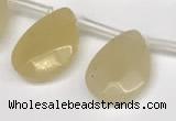 CTR693 Top drilled 12*16mm faceted briolette yellow aventurine beads