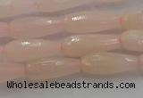 CTR84 15.5 inches 6*16mm faceted teardrop peach stone beads