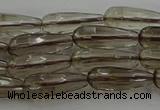 CTR85 15.5 inches 6*16mm faceted teardrop smoky quartz beads