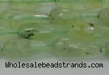 CTR93 15.5 inches 8*20mm faceted teardrop green rutilated quartz beads