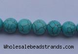 CTU06 15.5 inches 14mm round blue turquoise strand beads Wholesale