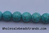 CTU07 15.5 inches 16mm round blue turquoise strand beads Wholesale