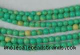 CTU1160 15.5 inches 4mm round synthetic turquoise beads wholesale