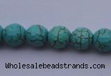 CTU12 15.5 inches 8mm faceted round blue turquoise beads Wholesale