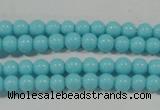 CTU1209 15.5 inches 3mm round synthetic turquoise beads