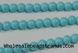 CTU1210 15.5 inches 4mm round synthetic turquoise beads