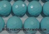 CTU1227 15.5 inches 18mm faceted round synthetic turquoise beads