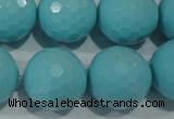 CTU1228 15.5 inches 20mm faceted round synthetic turquoise beads