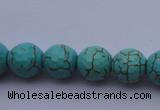 CTU14 15.5 inches 10mm faceted round blue turquoise beads Wholesale