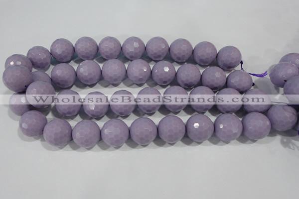 CTU1411 15.5 inches 6mm faceted round synthetic turquoise beads