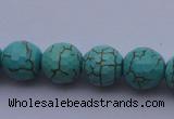 CTU15 15.5 inches 12mm faceted round blue turquoise beads Wholesale