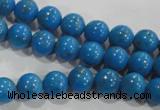 CTU1620 15.5 inches 4mm round synthetic turquoise beads