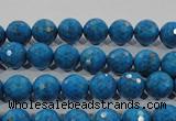 CTU1632 15.5 inches 8mm faceted round synthetic turquoise beads