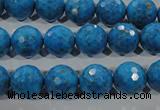 CTU1635 15.5 inches 14mm faceted round synthetic turquoise beads