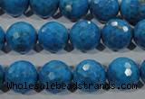 CTU1636 15.5 inches 16mm faceted round synthetic turquoise beads