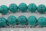 CTU1675 15.5 inches 12mm round synthetic turquoise beads