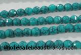 CTU1682 15.5 inches 6mm faceted round synthetic turquoise beads