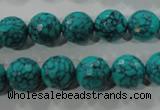 CTU1685 15.5 inches 12mm faceted round synthetic turquoise beads