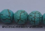 CTU17 15.5 inches 18mm faceted round blue turquoise beads Wholesale