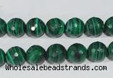 CTU1824 15.5 inches 10mm faceted round synthetic turquoise beads