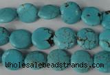 CTU1882 15.5 inches 12mm flat round imitation turquoise beads