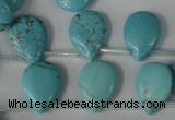 CTU1935 Top-drilled 13*18mm flat teardrop imitation turquoise beads